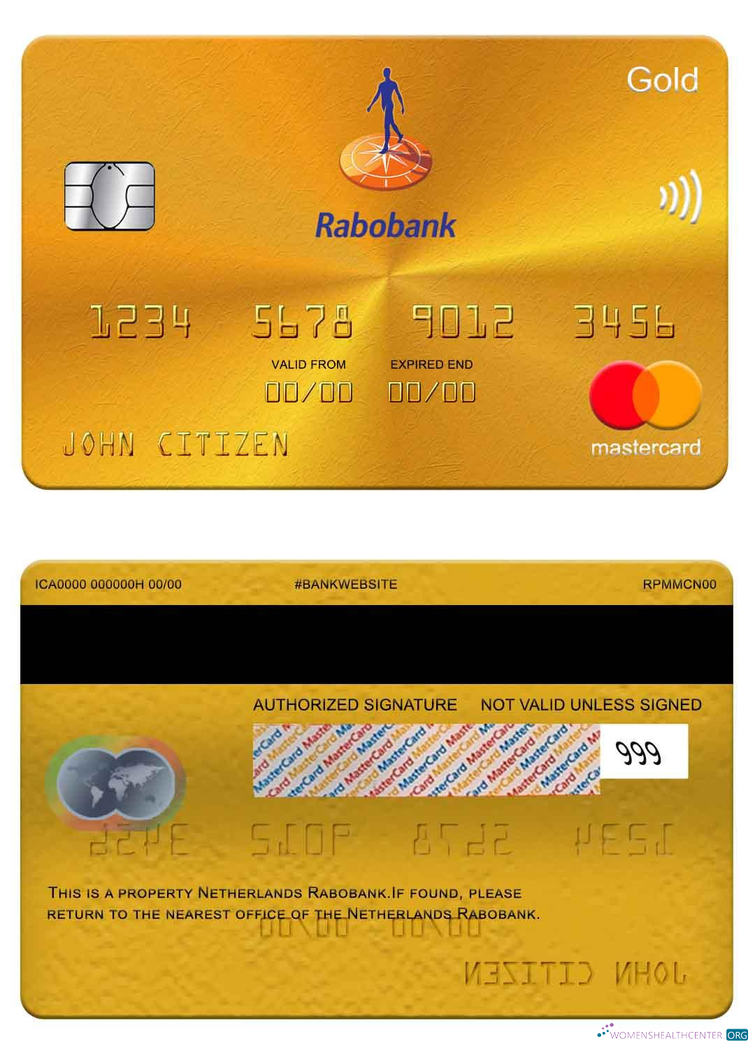 Download Netherlands Rabobank mastercard gold Photoshop template